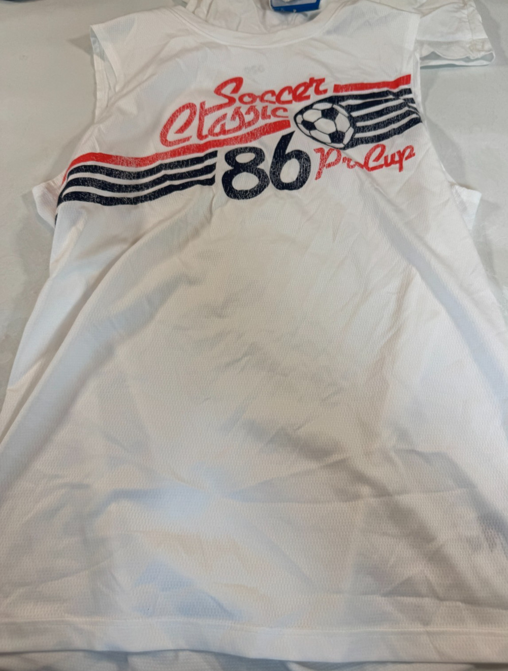DSG Boys Soccer Classic 86 Printed Movement Tank Top Sleeveless White Large NWT